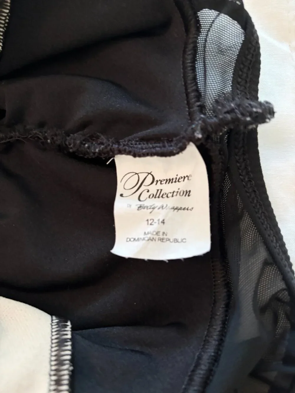 Body Wrappers Premier Collection Black Mesh Leo Girls Sz 12-14 EXCELLENT CONDITI - Picture 5 of 6